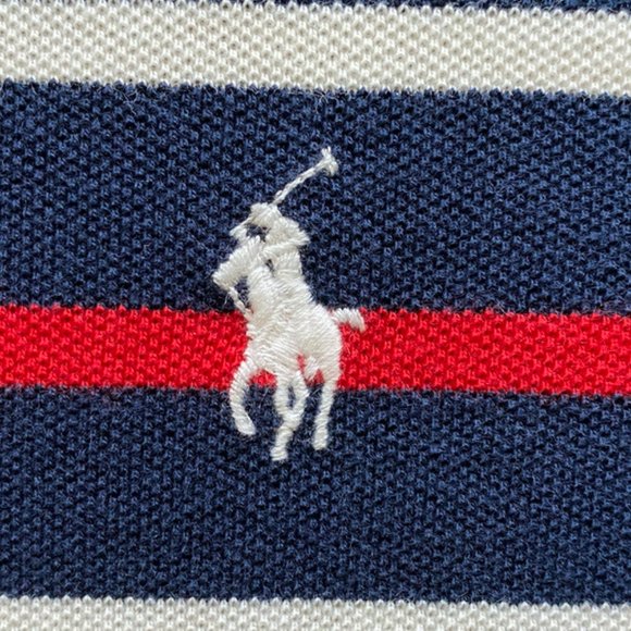 Polo New Men's Cruise Navy Multistripe Mesh Shirt Size Medium - Picture 5 of 8